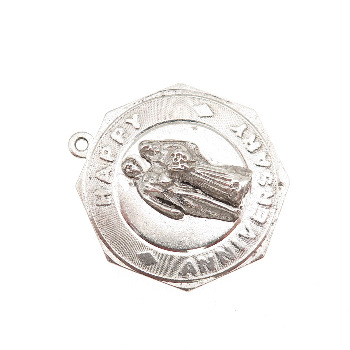 M&M Mark Mercy 925 Sterling Silver Vintage Happy Anniversary Charm Pendant
