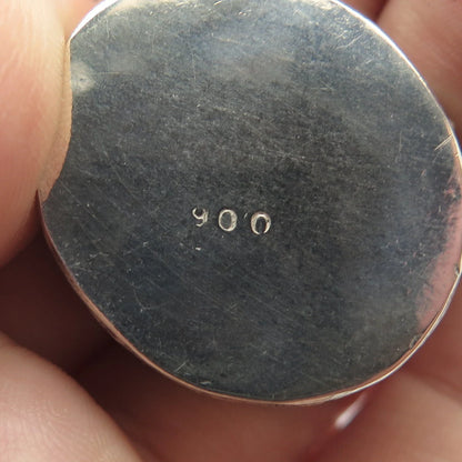 900 Silver Vintage Textured Floral Pill Box