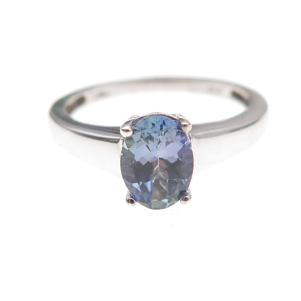 Chuck Clemency 925 Sterling Silver Real Oval-Cut Iolite Ring Size 8