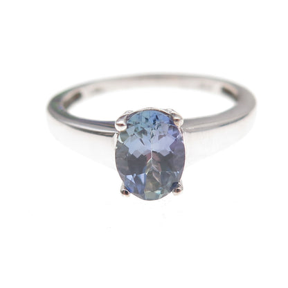 Chuck Clemency 925 Sterling Silver Real Oval-Cut Iolite Ring Size 8
