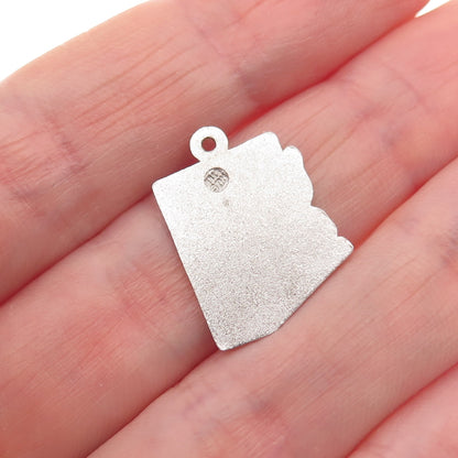 Rembrandt RQC 925 Sterling Silver Vintage Arizona State Map Mini Charm Pendant