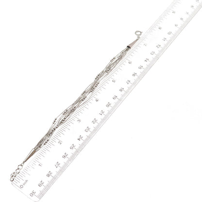 Sunrise Old Pawn 925 Sterling Silver Vintage Beaded Liquid Chain Bracelet 7.25"
