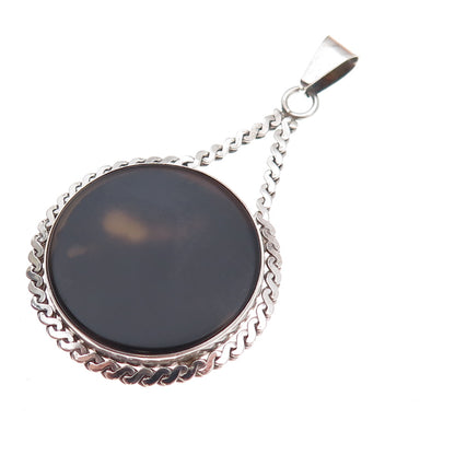 925 Sterling Silver Vintage Modernist S-Shape Link Pendant