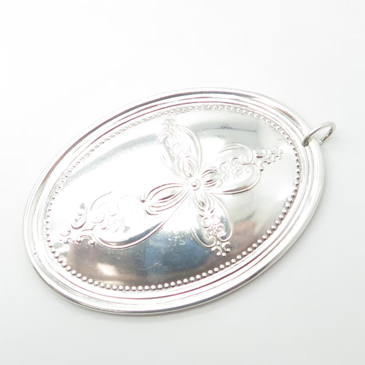 925 Sterling Silver Vintage Towle 1972 Cross / Leaf Birds Ornament