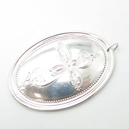 925 Sterling Silver Vintage Towle 1972 Cross / Leaf Birds Ornament