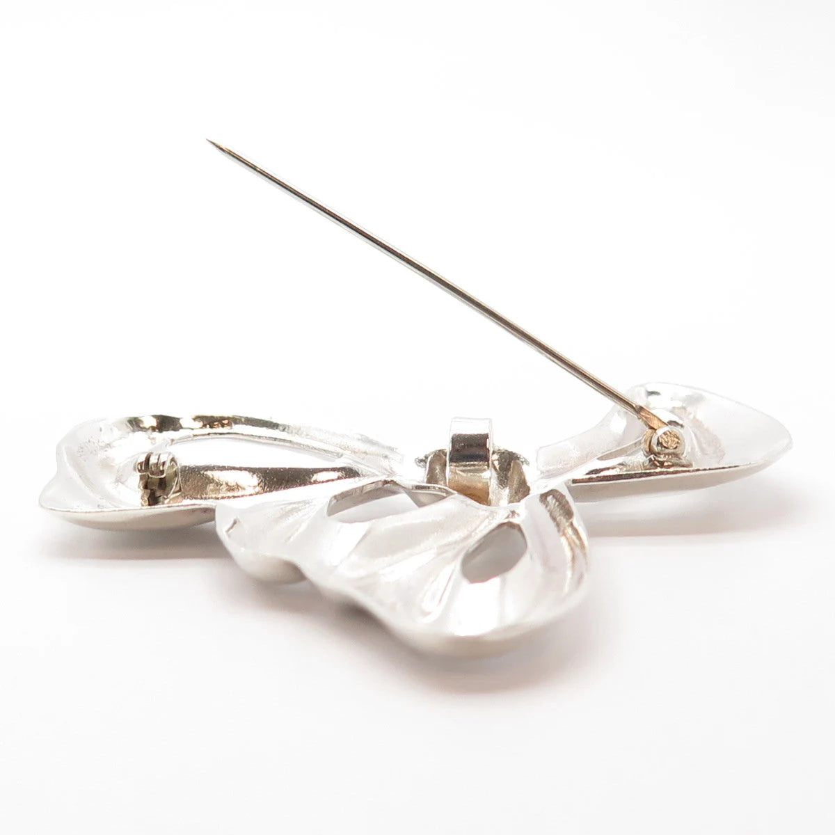 925 Sterling Silver Vintage Bow Pin Brooch