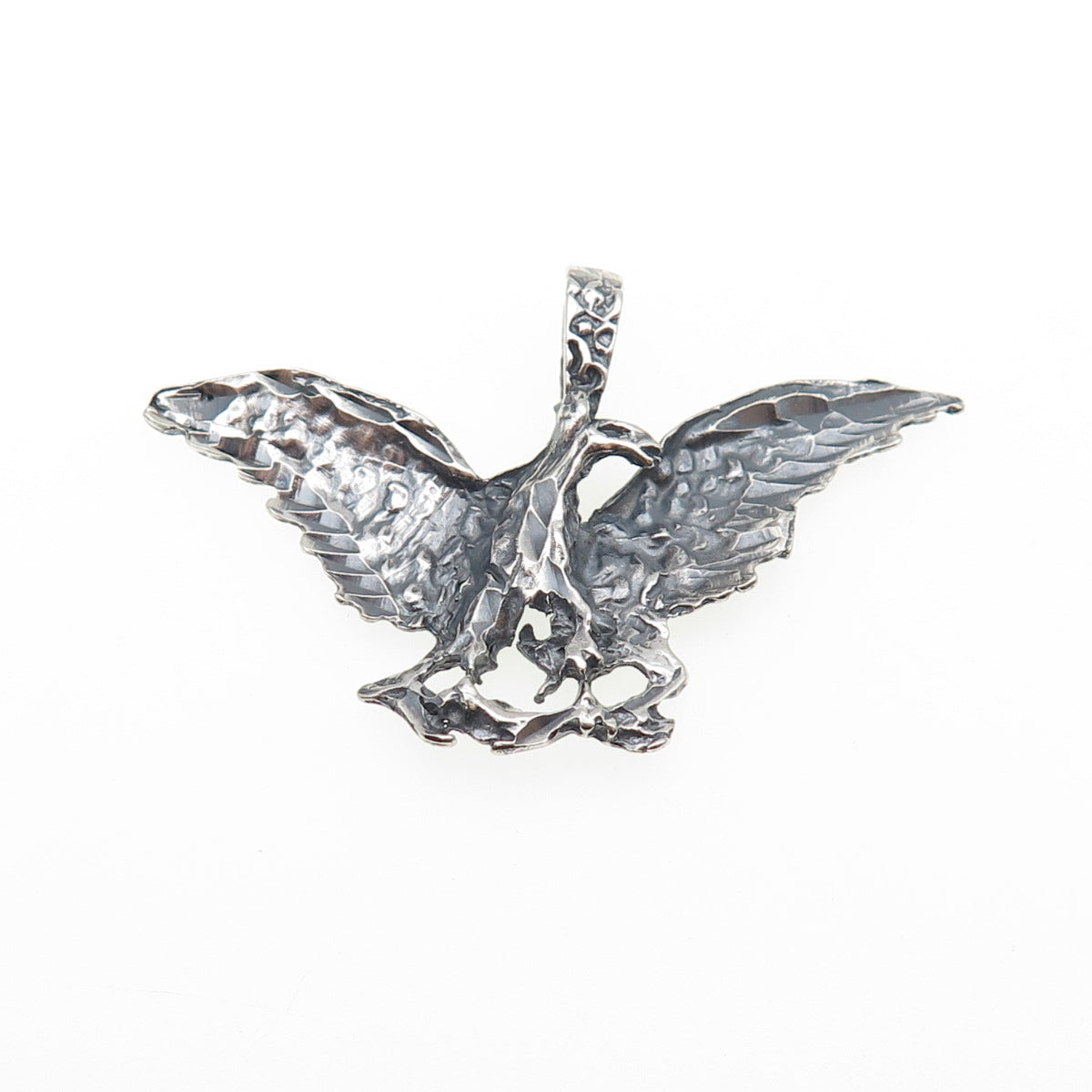 925 Sterling Silver Vintage Eagle Bird Oxidized Charm Pendant