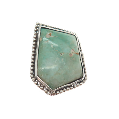 Old Pawn 925 Sterling Silver Vintage Royston Turquoise Beaded Tribal Pin Brooch