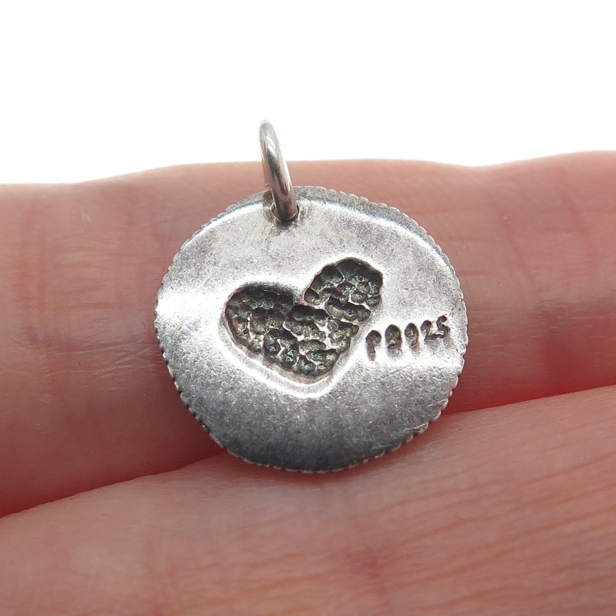 PB PAUL BRACKNA Sterling Silver Vintage Love XOXOX Oxidized Minimalist Pendant