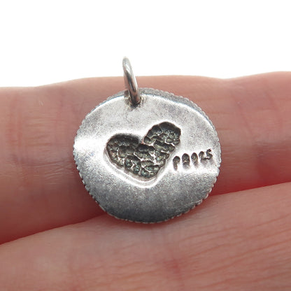 PB PAUL BRACKNA Sterling Silver Vintage Love XOXOX Oxidized Minimalist Pendant