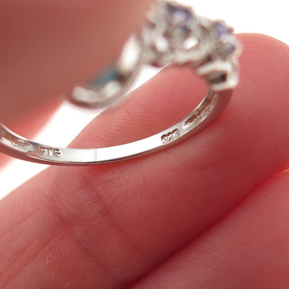 Chuck Clemency 925 Sterling Silver Real Turquoise & Tanzanite Ring Size 8
