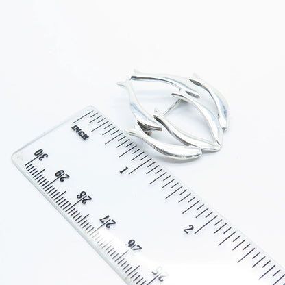 925 Sterling Silver Vintage Fish Pin Brooch