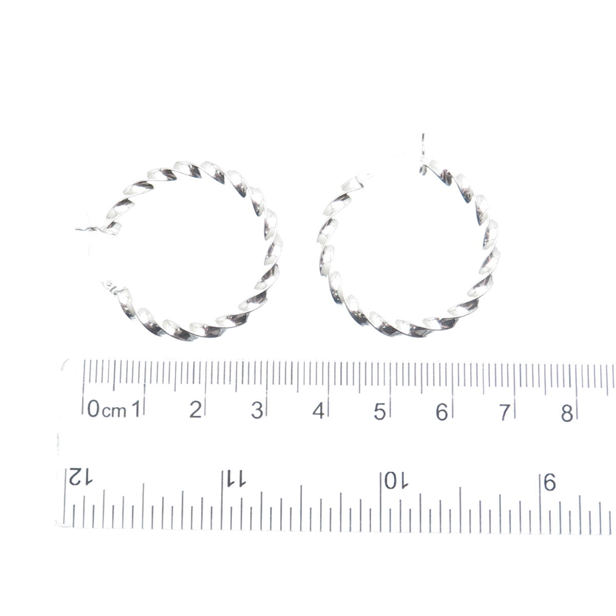 925 Sterling Silver 30mm Twisted Hoop Earrings