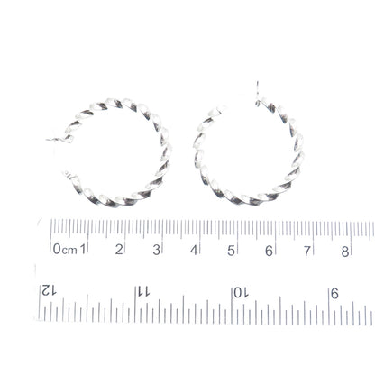 925 Sterling Silver 30mm Twisted Hoop Earrings
