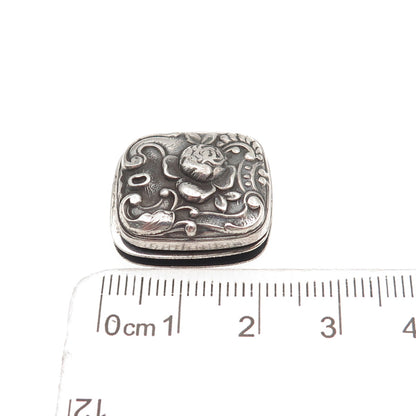 Gorham 925 Sterling Silver Antique Art Deco Floral Oxidized Clip Button #209