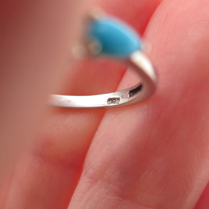 Chuck Clemency 925 Sterling Silver Vintage Real Opal & Turquoise Ring Size 7.25