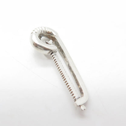 925 Sterling Silver Vintage Modernist Saw Slide Pendant