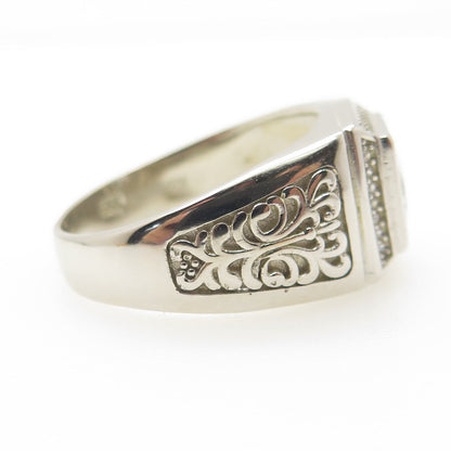 925 Sterling Silver Princess-Cut Shaped C Z Ring Size 9.75