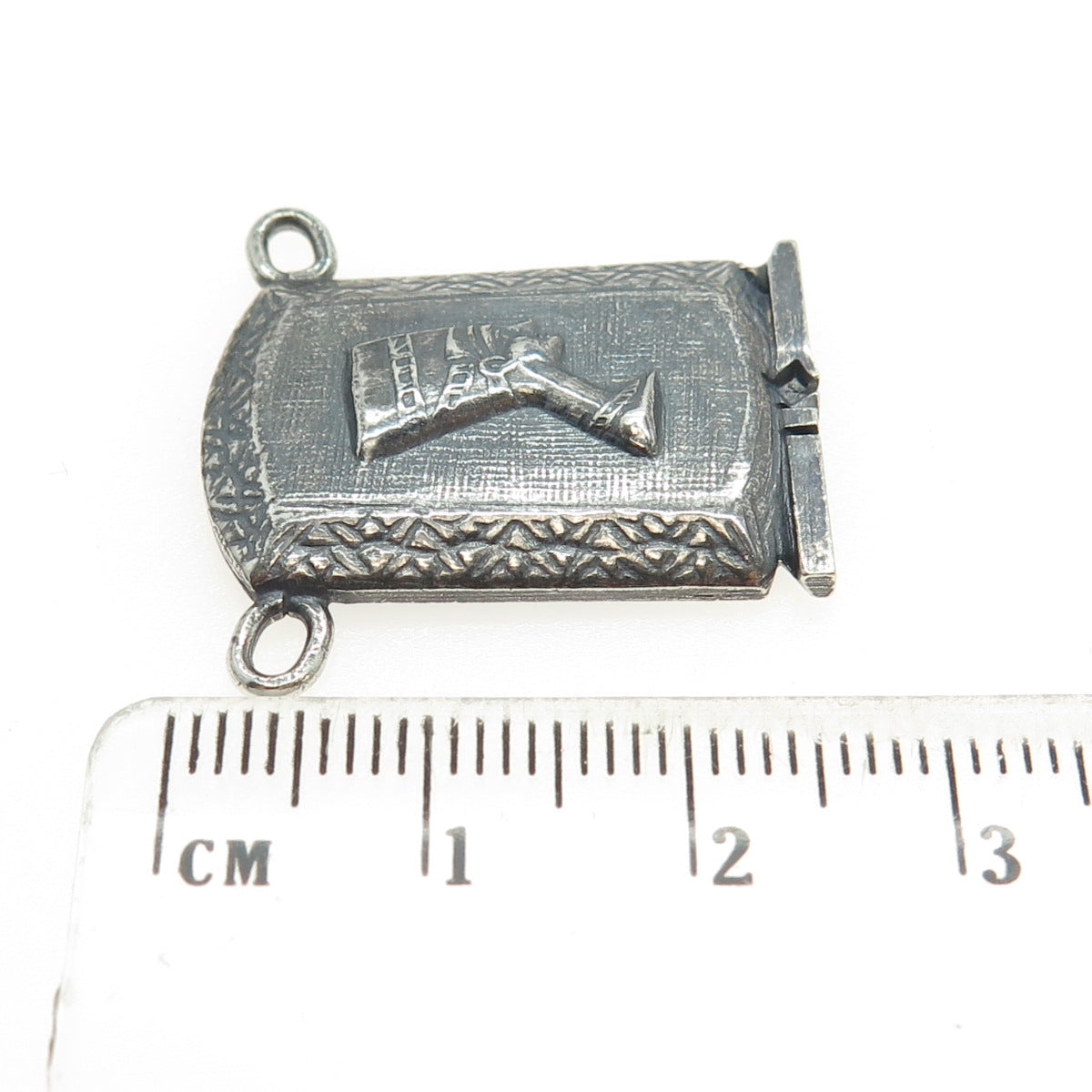 800 Silver Vintage Egyptian Nefertiti Pharaoh Oxidized Centerpiece Pendant