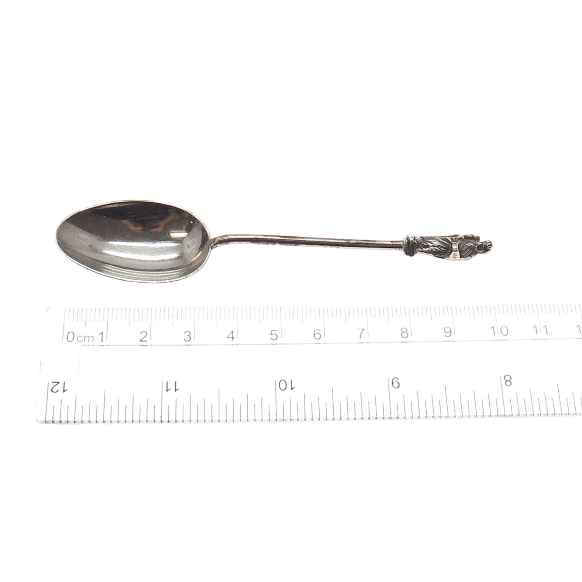 WILLIAM HUTTON & SONS Sterling Silver Antique 1897 London Apostle Coffee Spoon