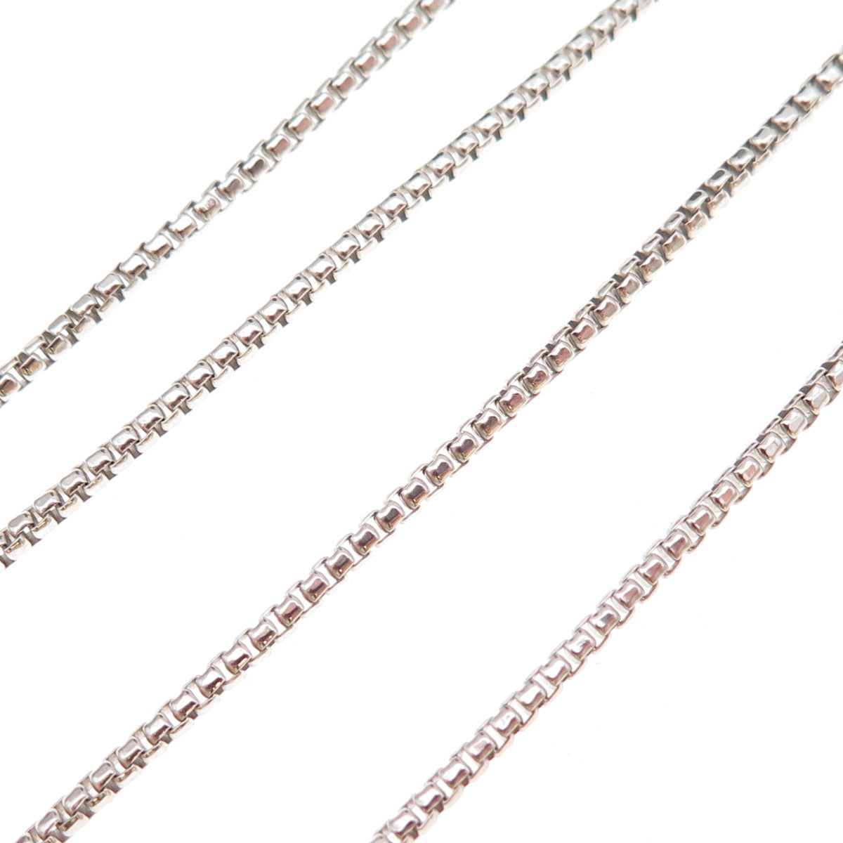 925 Sterling Silver Italy Round Box Chain Necklace 18"