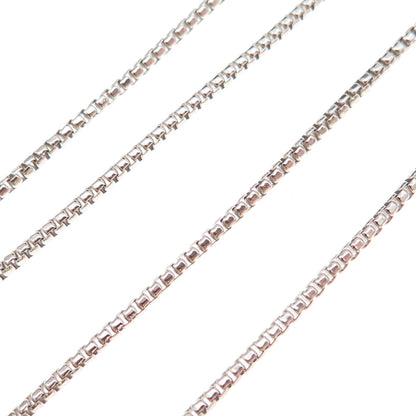 925 Sterling Silver Italy Round Box Chain Necklace 18"