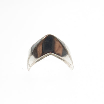 925 Sterling Silver Vintage Modernist Zig Zag Ring Size 7.75