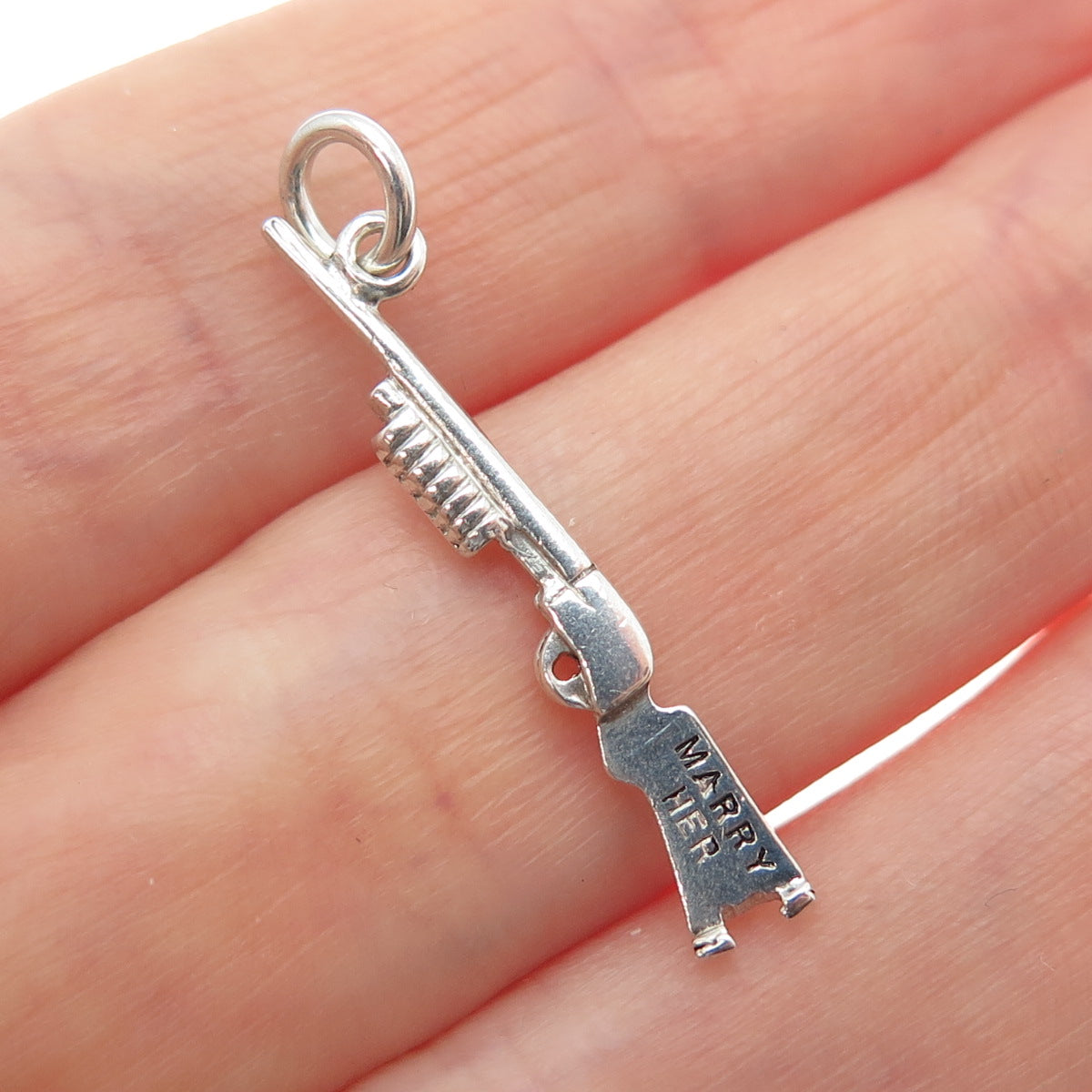 925 Sterling Silver Vintage Marry Her Weapon Charm Pendant