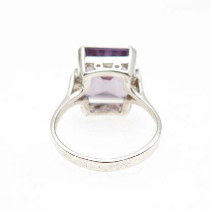 925 Sterling Silver Vintage Lab-Created Peacock Sapphire Ring Size 9