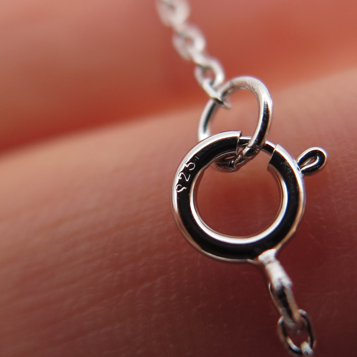 925 Sterling Silver Round-Cut C Z #Smile Cable Chain Necklace 16-18"