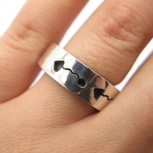 925 Sterling Silver Vintage Mexico Arrow Band Ring Size 7 1/4