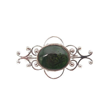 Chapal Zanray 925 Sterling Silver Vintage Enamel Ornate Pin Brooch