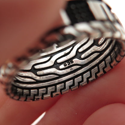 925 Sterling Silver Vintage Checkerboard Chess Band Ring Size 9.5
