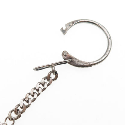 925 Sterling & 900 Coin Silver Antique 1888 Peru 1/5 Sol Key Fob Chain