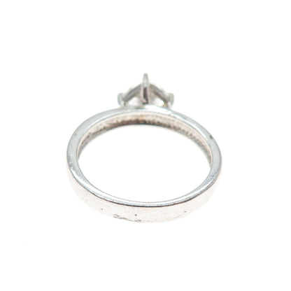 925 Sterling Silver Cushion-Cut C Z Engagement Ring Size 6.75