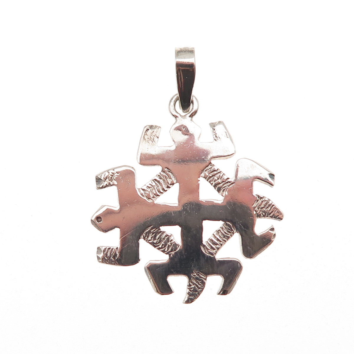925 Sterling Silver Vintage Jerusalem Cross Oxidized Charm Pendant
