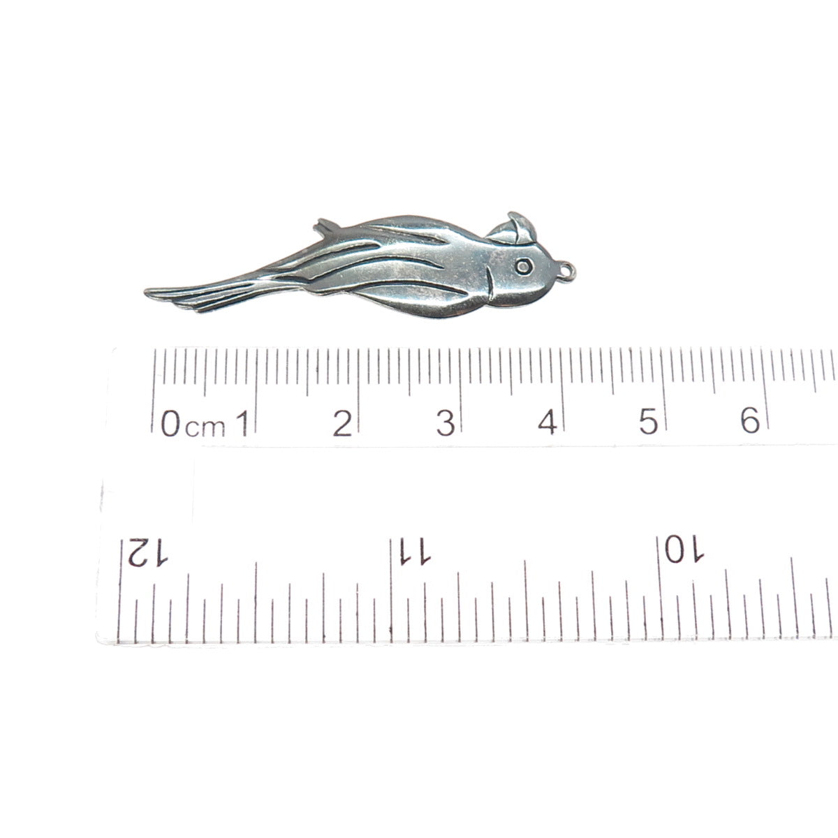 925 Sterling Silver Vintage Parrot Bird Oxidized Charm Pendant