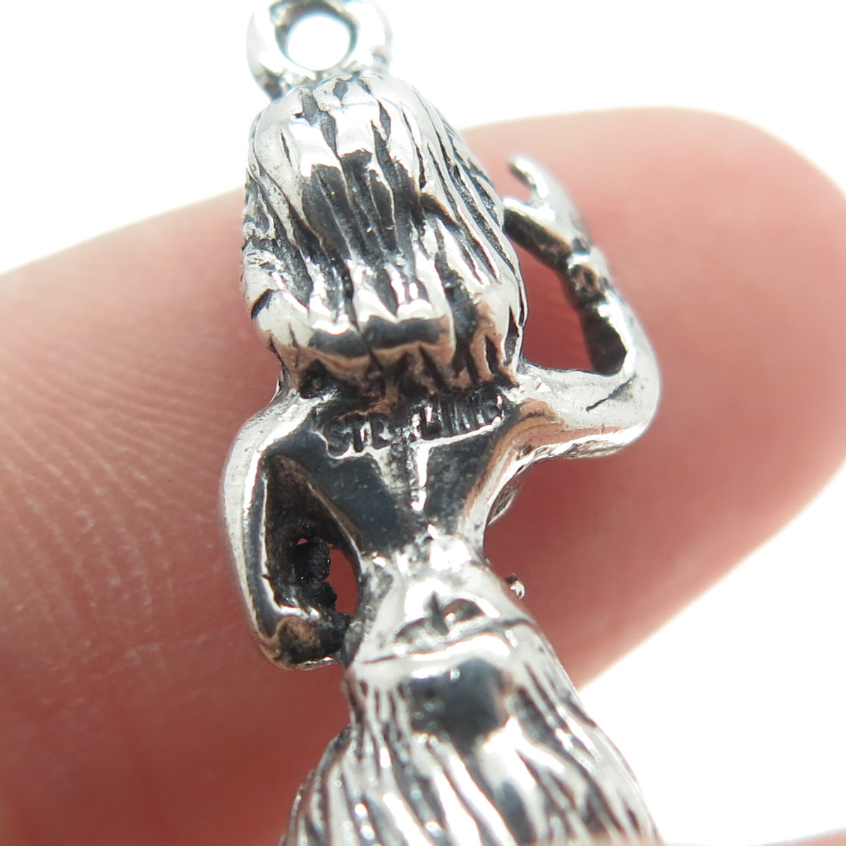 925 Sterling Silver Vintage Hawaiian Hula Dancer 3D Charm Pendant