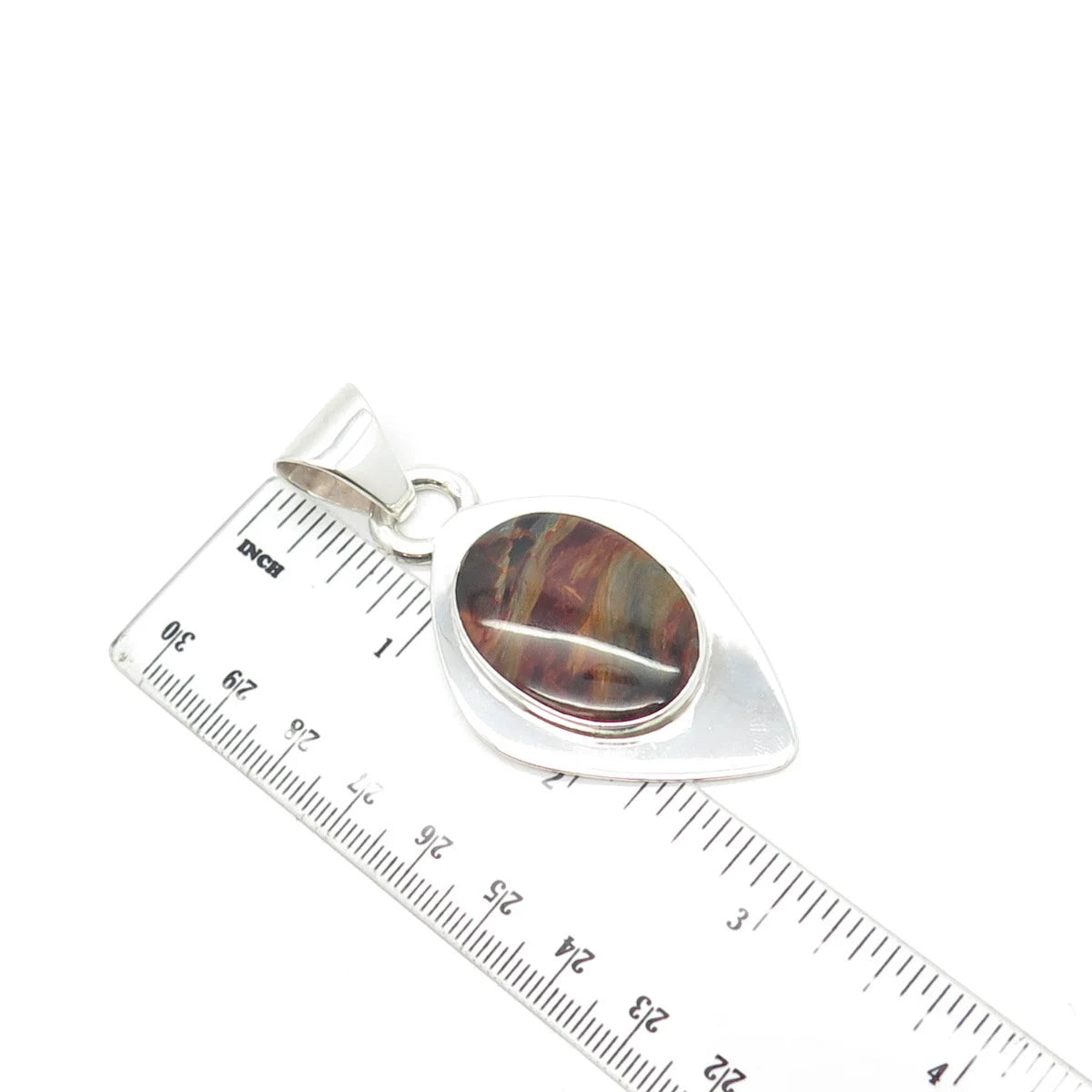 Jay King Desert Rose Sterling Silver Vintage Real Tiger Eye Modernist Pendant