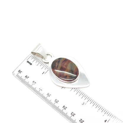 Jay King Desert Rose Sterling Silver Vintage Real Tiger Eye Modernist Pendant
