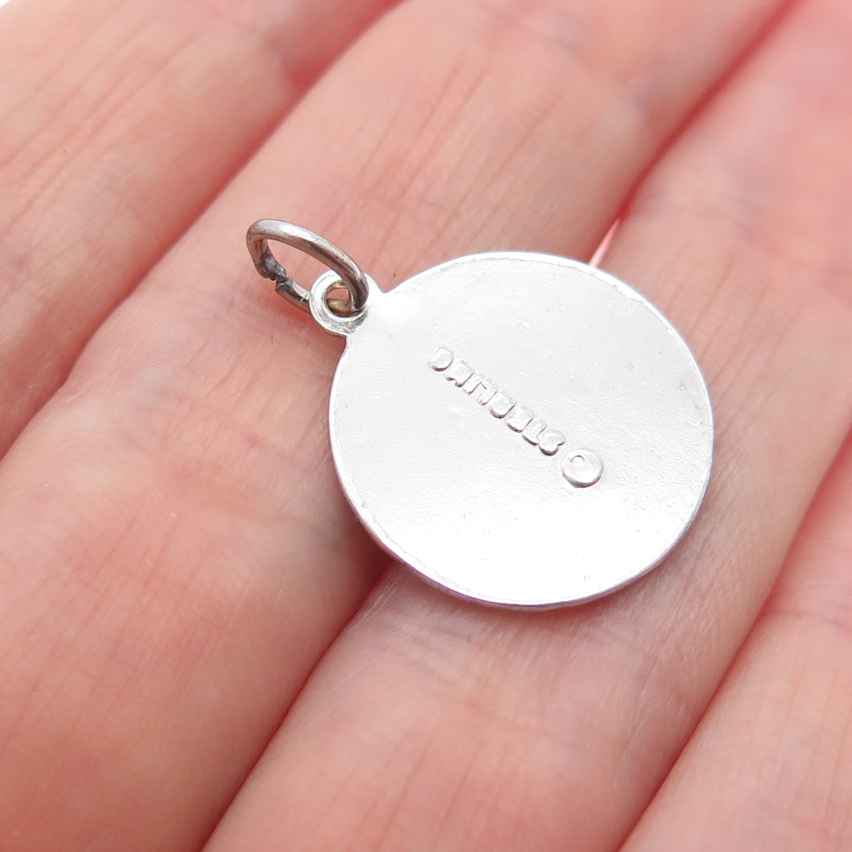 925 Sterling Silver Vintage Enamel Noble Grand Minimalist Charm Pendant