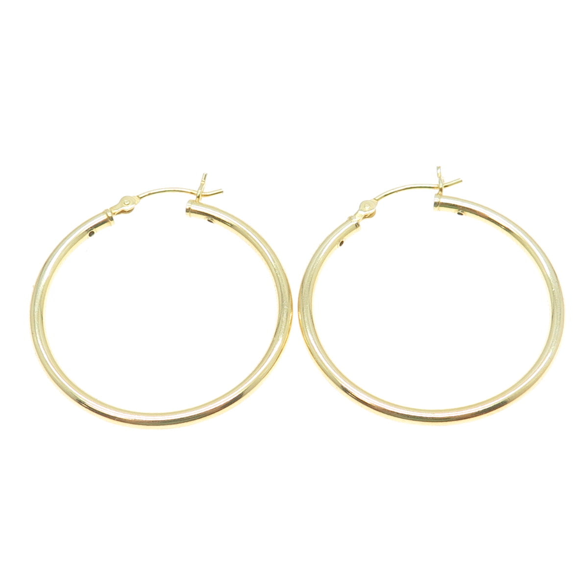 925 Sterling Silver Gold Plated Classic Hinged Hoop Earrings