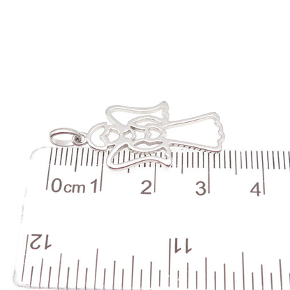 925 Sterling Silver Guardian Angel Charm Pendant