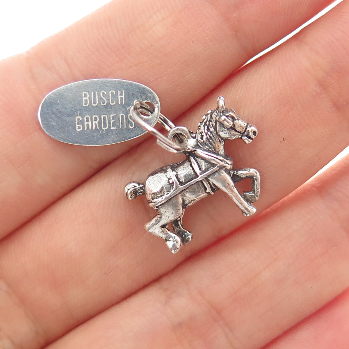 MAISELS INDIAN TRADING Sterling Silver Vintage Horse Busch Gardens Mini Pendant
