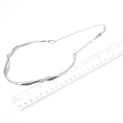 HAGIT GORALI 925 Sterling Silver Vintage Israel Modernist Chain Necklace 20"