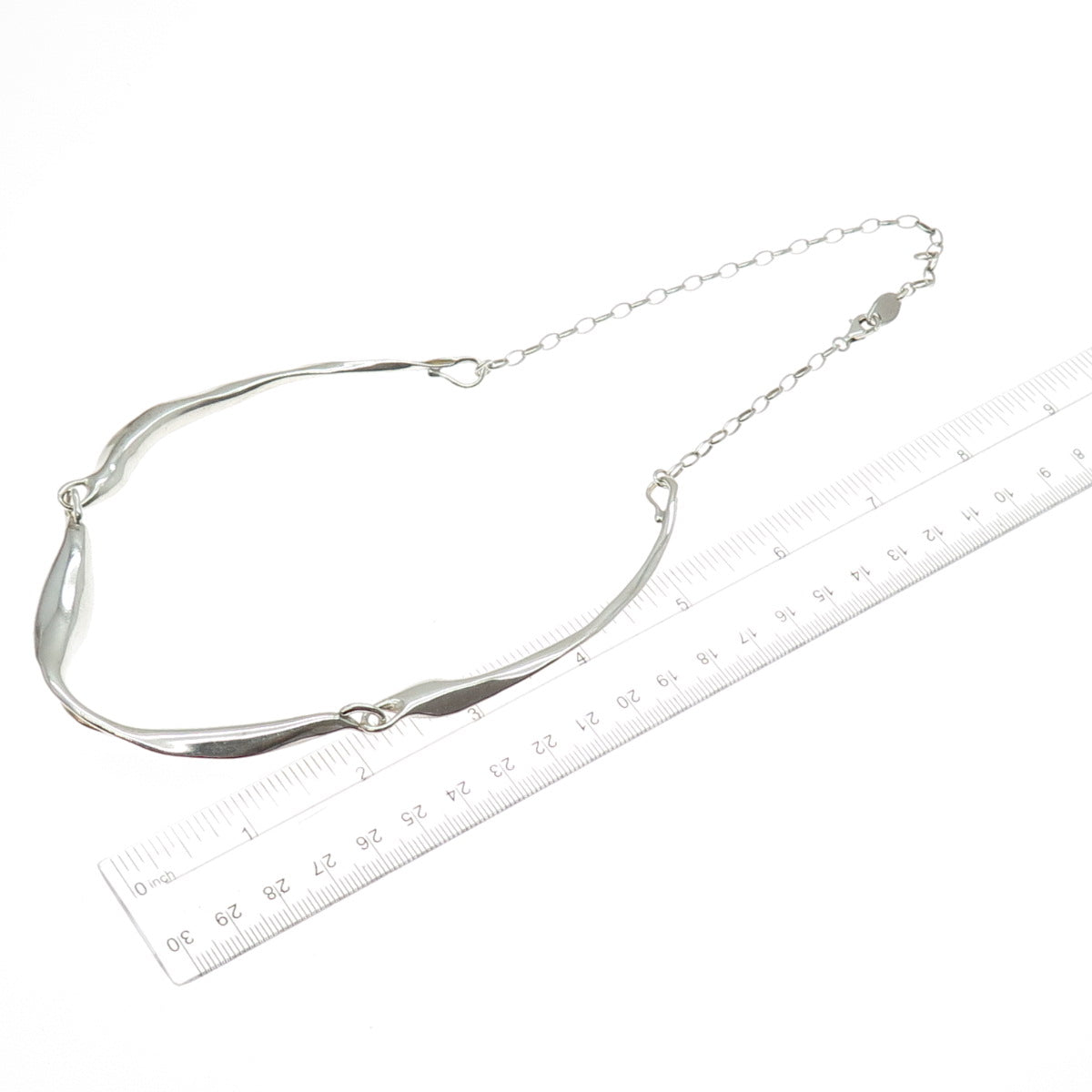 HAGIT GORALI 925 Sterling Silver Vintage Israel Modernist Chain Necklace 20"