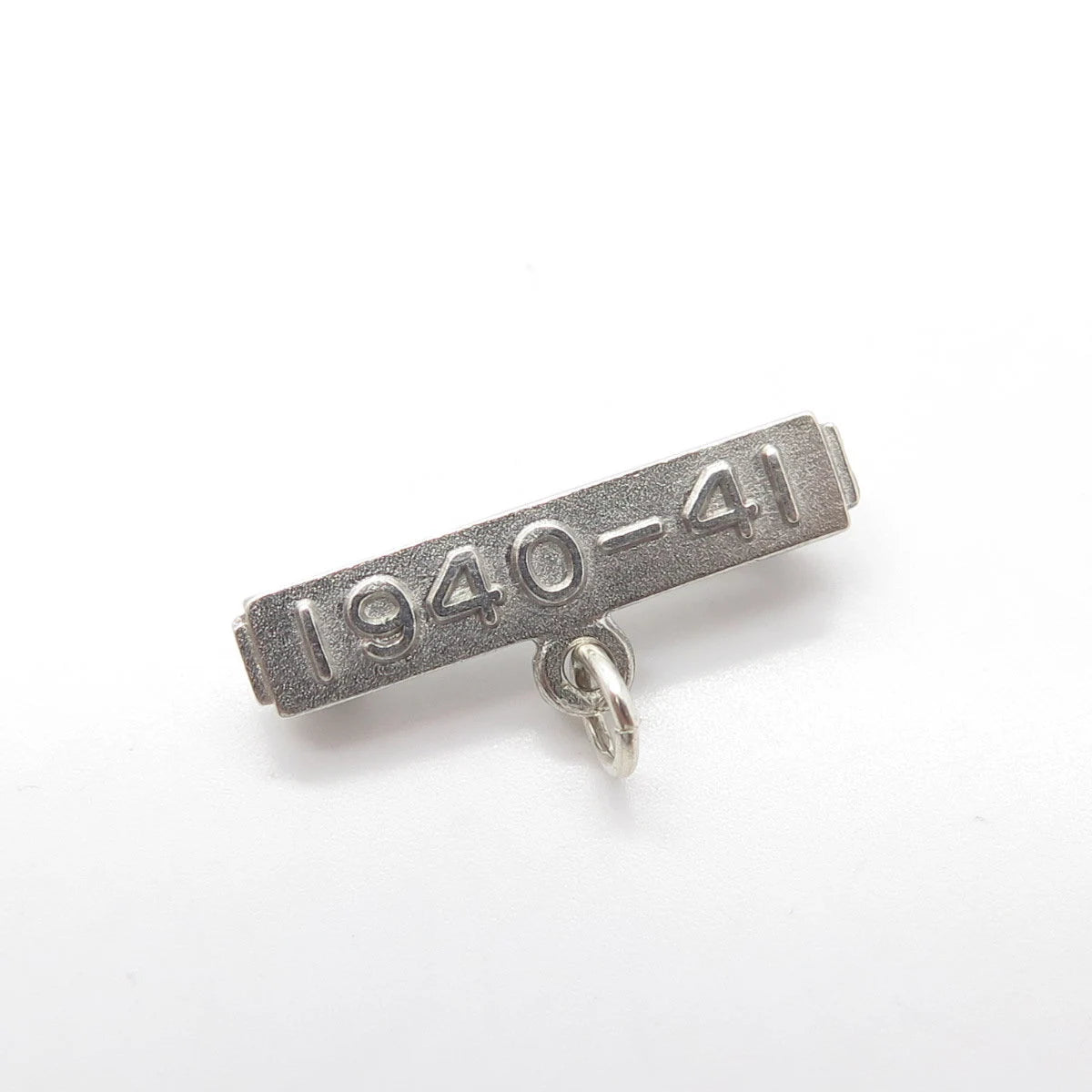 925 Sterling Silver Vintage "1940-41" Badge Plate Pendant Brooch