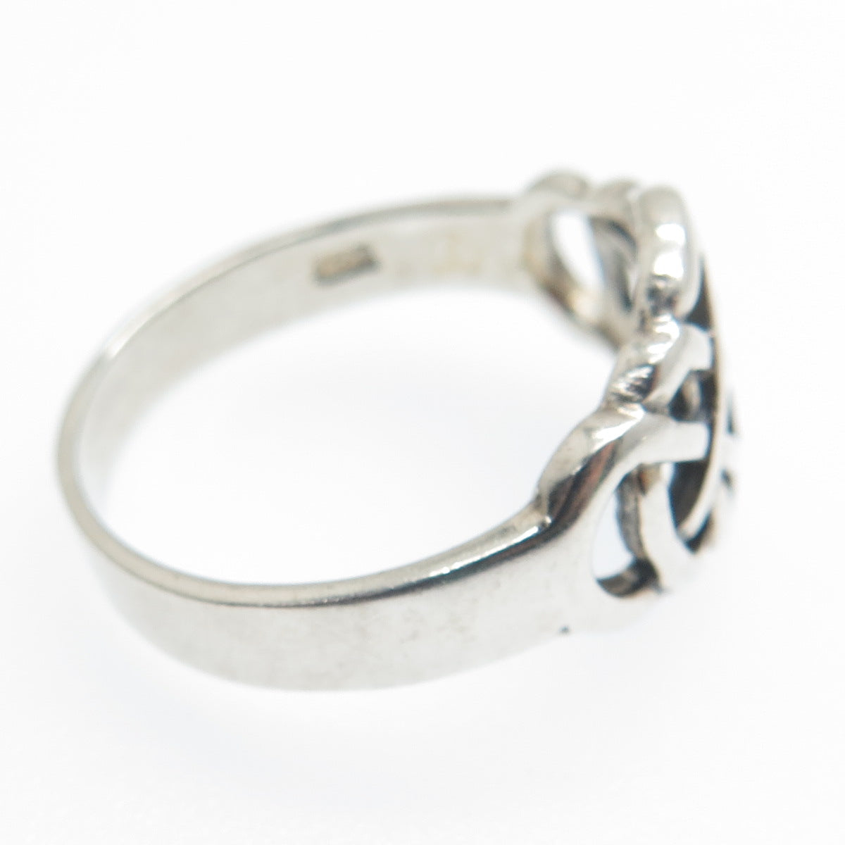 925 Sterling Silver Vintage Celtic Knot Ring Size 9.75