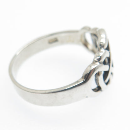 925 Sterling Silver Vintage Celtic Knot Ring Size 9.75