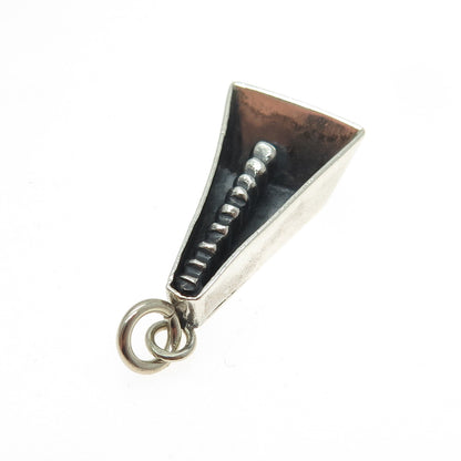 925 Sterling Silver Vintage Modernist Oxidized Pendant